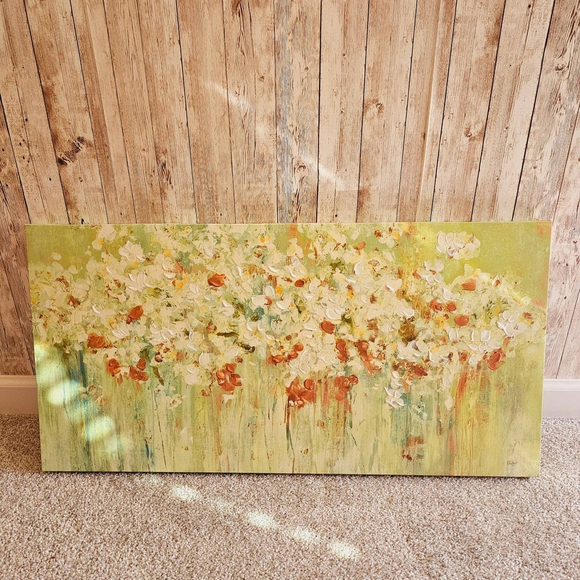 Green floral wall painting - Picture 1 of 7